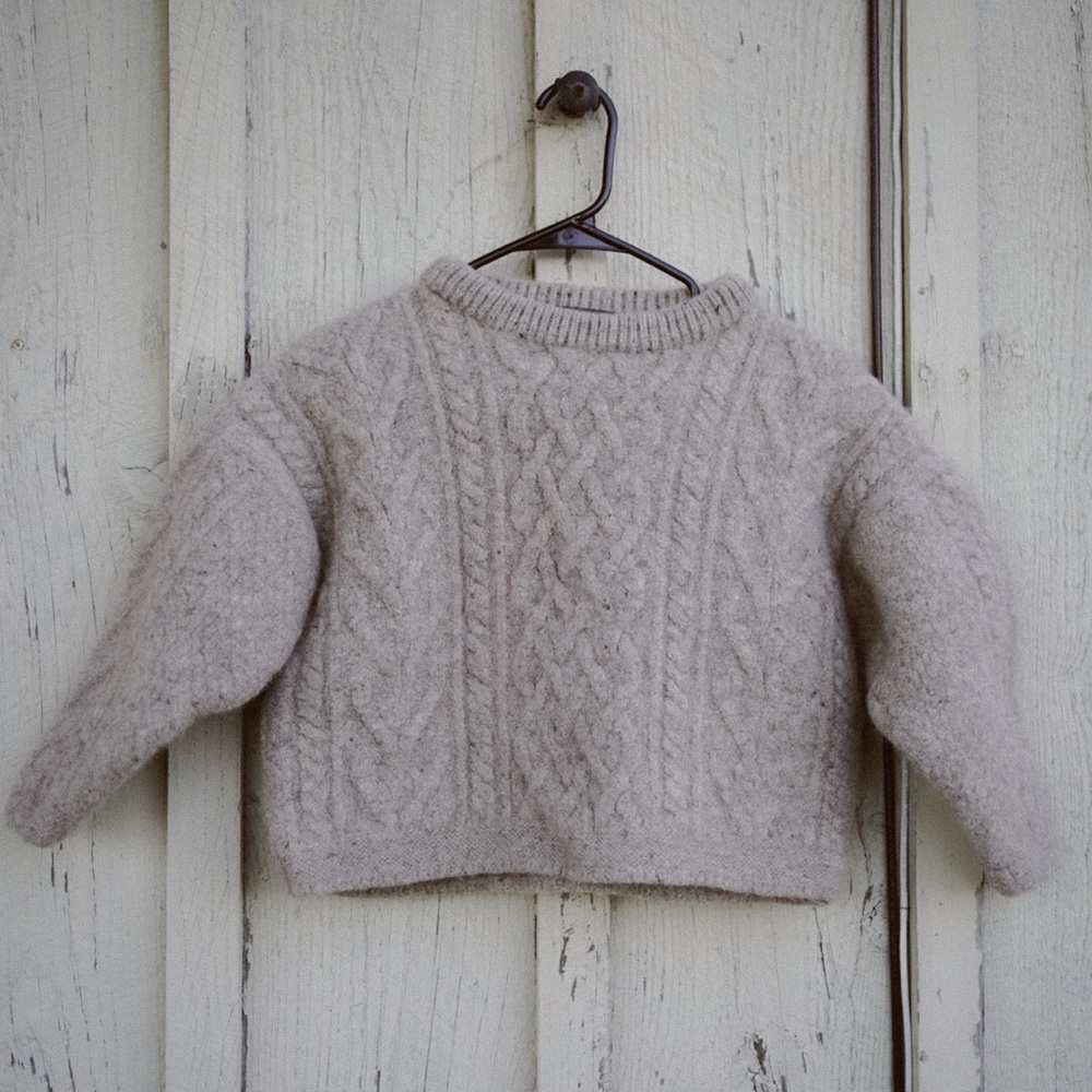 Cozy Gray Cable Knit Sweater